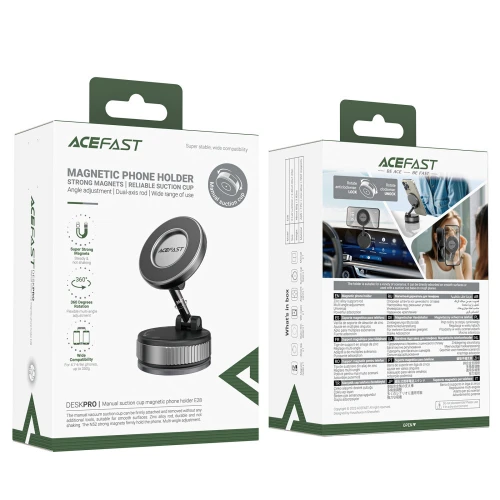 Автотримач Acefast E28 manual suction cup magnetic  на плоску поверхню