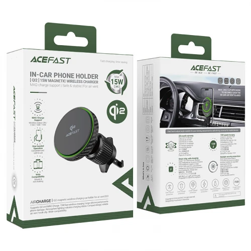 Автотримач з бездротовим ЗП Acefast D33 Qi2 Magnetic вентиляційну решітку