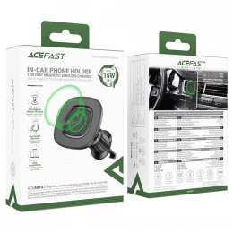Автотримач з бездротовим ЗП Acefast D46 15W вентиляційну решітку