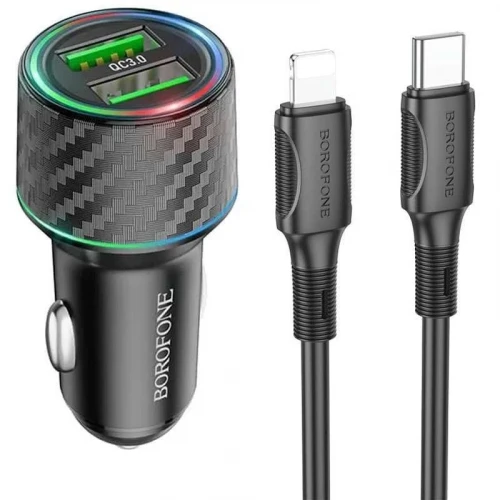 АЗП Borofone BZ21 Type-C to Lightning 2USB PD 30W 3A