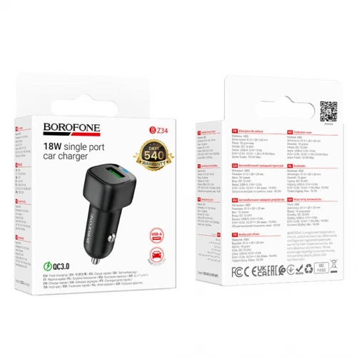 АЗП Borofone BZ34 USB QC3.0