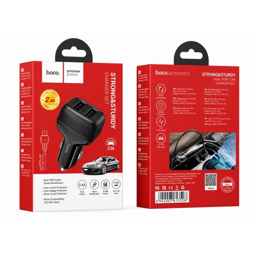 АЗП Hoco Z36 USB to Micro 2USB 2.4A