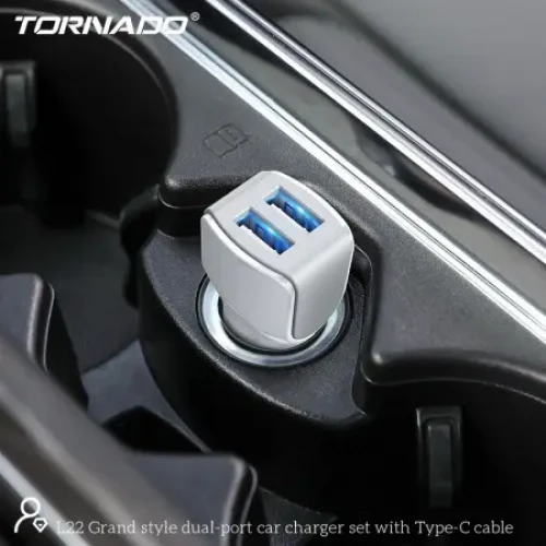 АЗП Tornado L22 USB to Lightning 2USB 2.4A