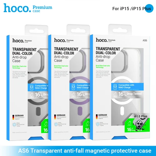 Чохол Hoco for Apple AS6 Transparent Anti-Fall Protective  for iPhone 15 Plus with MagSafe