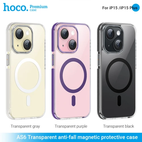 Чохол Hoco for Apple AS6 Transparent Anti-Fall Protective  for iPhone 15 Plus with MagSafe