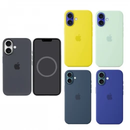 Чохол Silicone Case 1:1 for Apple iPhone 16 Plus with MagSafe animation з кнопкою