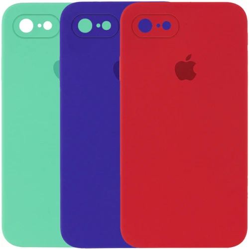 Чохол Silicone Case Full for Apple High Copy for iPhone 7 | 8 | SE 2020 захист камери квадратні гран