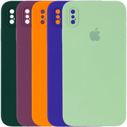 Чохол Silicone Case Full for Apple High Copy for iPhone X | XS захист камери квадратні грані
