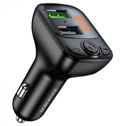 FM-модулятор Borofone BC41 2USB QC3.0 з дисплеем