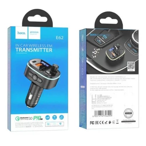 FM-модулятор Hoco E62 PD20W/QC3.0 з дисплеем