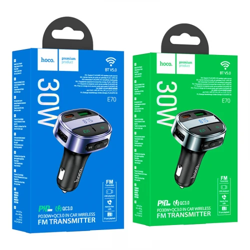 FM-модулятор Hoco E70 3A PD/QC 30W