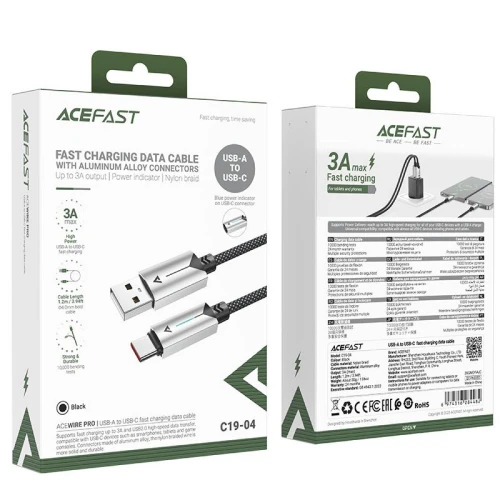 Кабель Acefast C19-04 3A USB to Type-C 1.2m