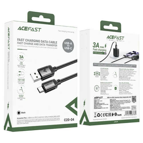 Кабель Acefast C20-04 3A USB to Type-C 1.2m