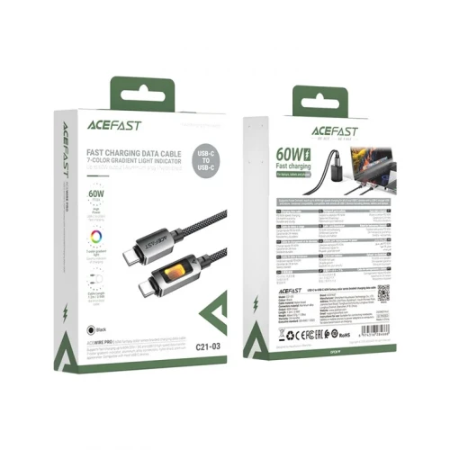 Кабель Acefast C21-03 60W Type-C to Type-C 1.2m