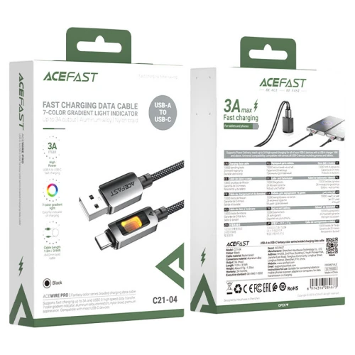 Кабель Acefast C21-04 3A USB to Type-C 1.2m