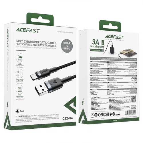 Кабель Acefast C22-04 3A USB to Type-C 1.2m