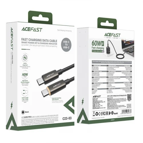 Кабель Acefast C23-03 60W Type-C to Type-C 1,2m