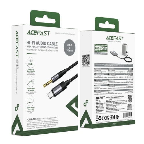 Кабель AUX Acefast J11 Type-C to 3.5 1m