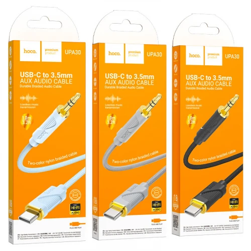 Кабель AUX Hoco UPA30 Type-C to 3.5 1m