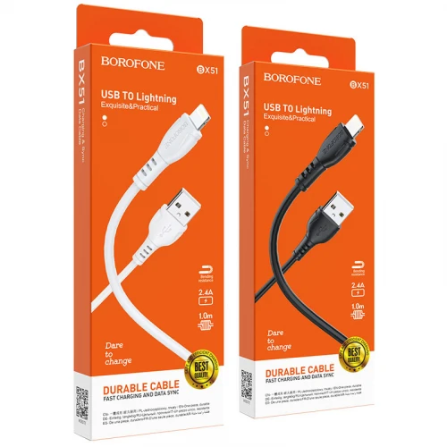 Кабель Borofone BX51 Triumph USB to Lightning 1m