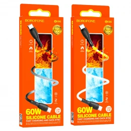 Кабель Borofone BX86 Silicone 60W Type-C to Type-C 1m