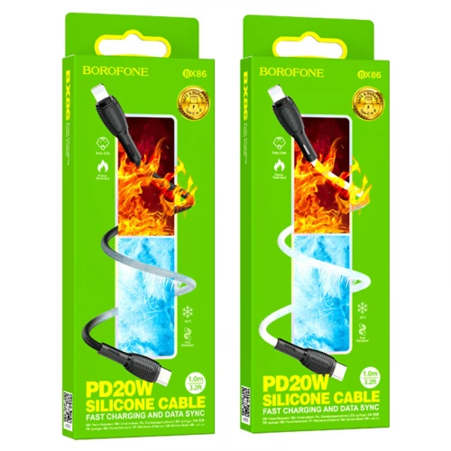 Кабель Borofone BX86 Silicone Type-C to Lightning 1m