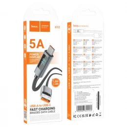 Кабель Hoco X112 digital display 5A USB to Type-C 1m