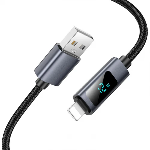 Кабель Hoco X112 digital display USB to Lightning 1m