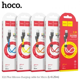 Кабель Hoco X21 Plus Silicone USB to Micro 25cm