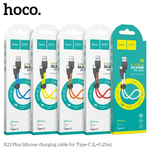 Кабель Hoco X21 Plus Silicone USB to Type-C 25cm