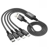Кабель Hoco X76 Super 4in1 USB to Micro+Lightning+Type-C+Lightning 1m