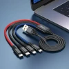 Кабель Hoco X76 Super 4in1 USB to Micro+Lightning+Type-C+Lightning 1m