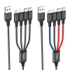 Кабель Hoco X76 Super 4in1 USB to Type-C + Micro + Lightning + Type-C 1m