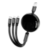 Кабель Hoco X78 Easy Pull Storage 3in1 USB to Micro+Lightning+Type-C 1m