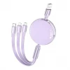 Кабель Hoco X78 Easy Pull Storage 3in1 USB to Micro+Lightning+Type-C 1m