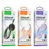 Кабель Hoco X78 Easy Pull Storage 3in1 USB to Micro+Lightning+Type-C 1m