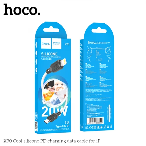 Кабель Hoco X90 Silicone 20W Type-C to Lightning 1m