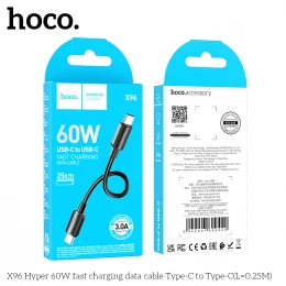 Кабель Hoco X96 Hyper 60W Type-C to Type-C 25cm