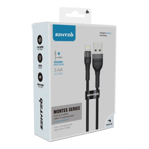 Кабель SENTEO ST-01 Montes series 2.4A USB to Lightning 1m