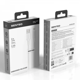 Кабель SENTEO SL-04 Embossed Silicone 2.4A USB to Lightning 1m