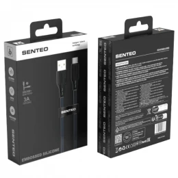 Кабель SENTEO SL-04 Embossed Silicone 3A USB to Type-C 1m