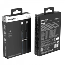 Кабель SENTEO SL-04 Embossed Silicone 60W Type-C to Type-C 1m