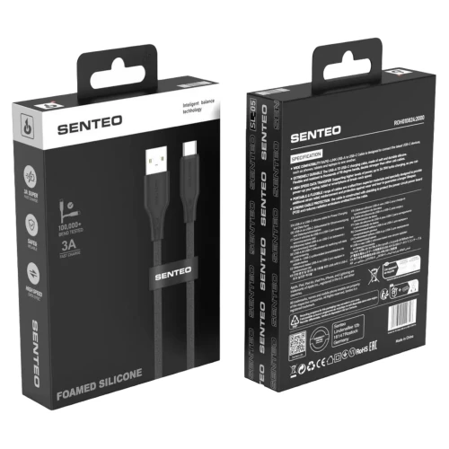 Кабель SENTEO SL-05 Foamed Silicone 3A USB to Type-C 1m