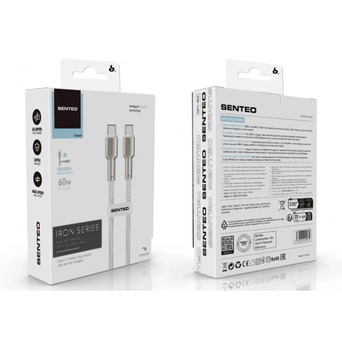 Кабель SENTEO SM-03 Iron series 60W Type-C to Type-C 1m