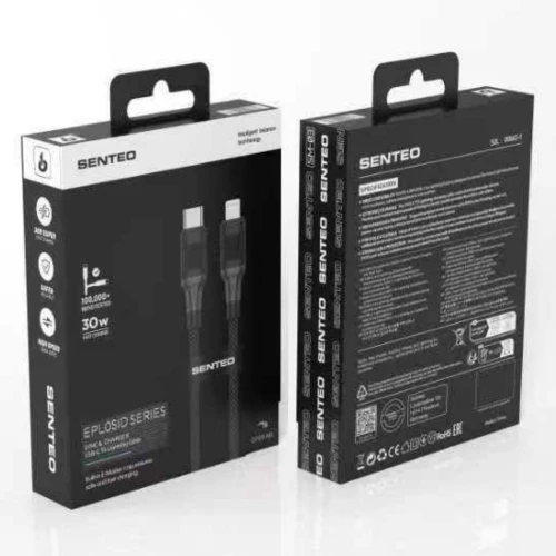 Кабель SENTEO SM-04 Eplosid series 30W Type-C to Lightning 1m