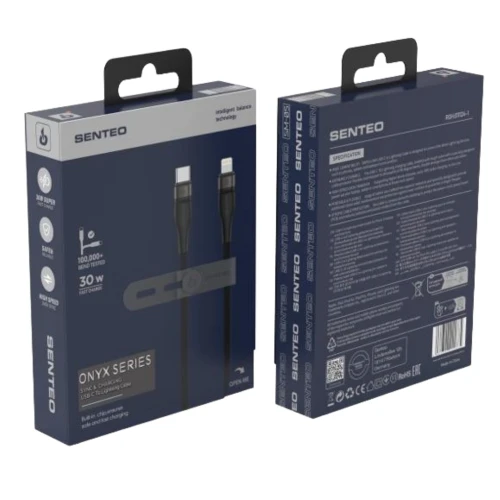 Кабель SENTEO SM-05 Onyx series 30W Type-C to Lightning 1m