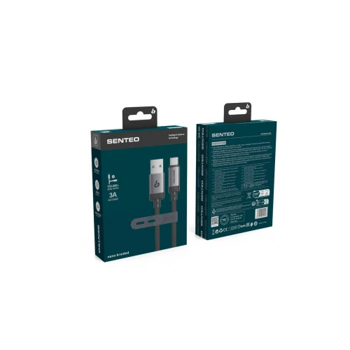 Кабель SENTEO SM-06 nano braided 3A USB to Type-C 1m