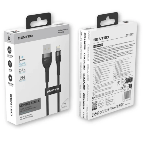 Кабель SENTEO ST-01 Montes series 2.4A USB to Lightning 2m