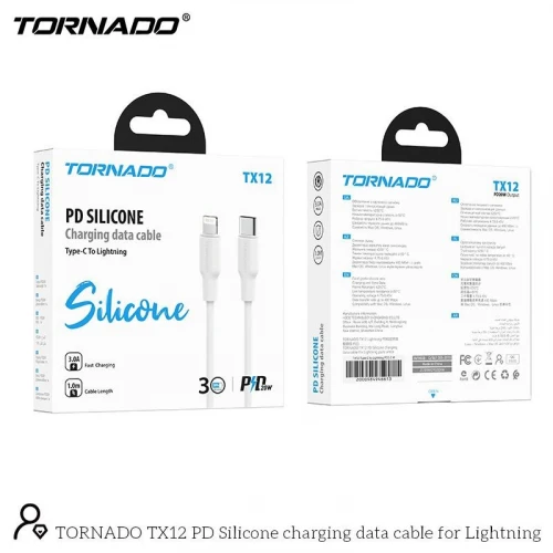 Кабель Tornado Silicone TX12 PD 3.0 Type-C to Lightning 1m