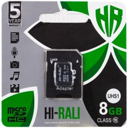 Карта пам'яті microSDHC Hi-Rali 8Gb UHS-1 10 class